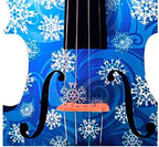 Snowflake Blue Violin Outfit | Carbon Fiber Bow & Crystal Fine Tuners - Rozanna's Violins