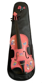 Butterfly Dream II Pink Glitter Violin Outfit | Pearl Tuners & Greco Border - Rozanna's Violins