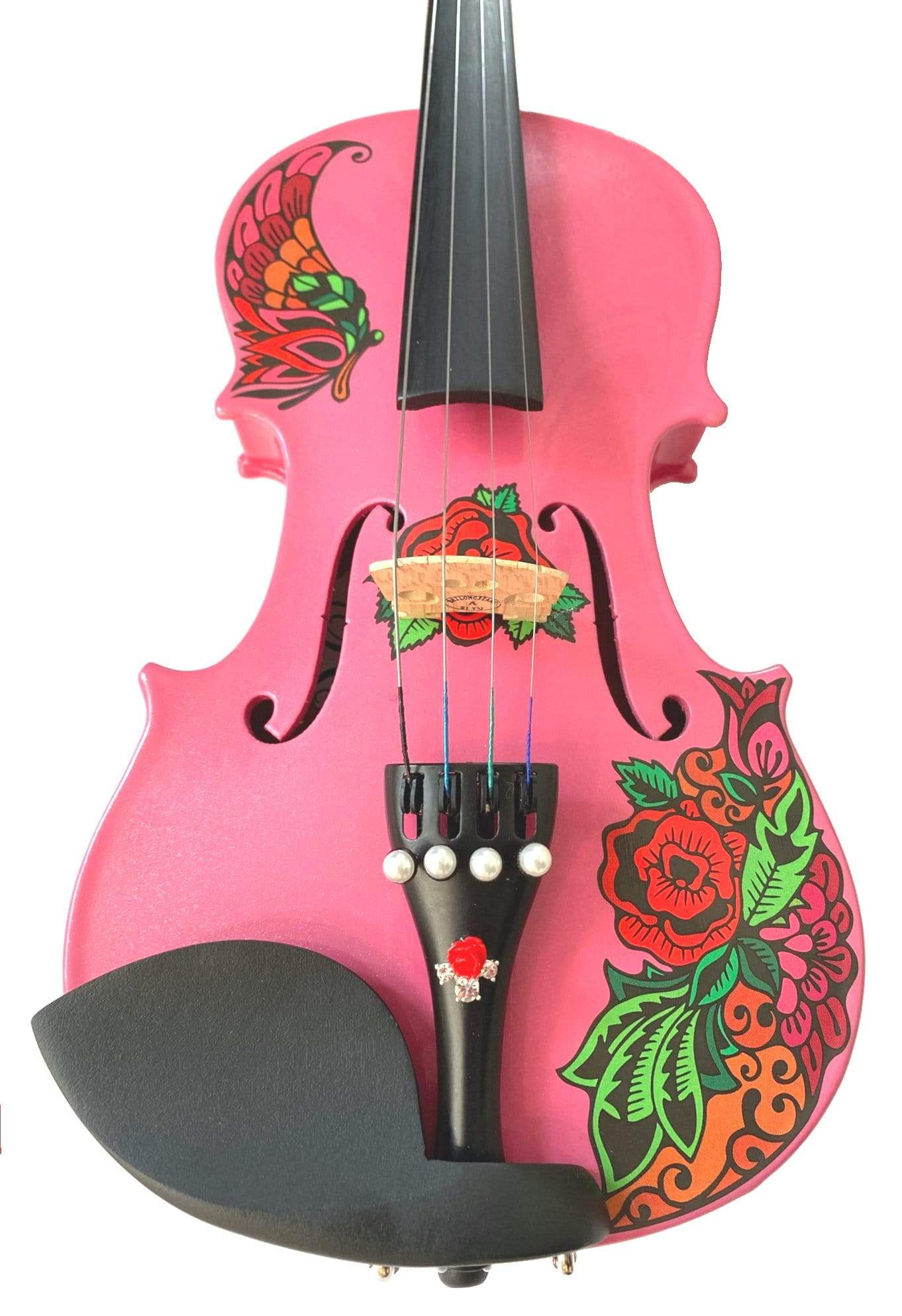 Rozanna's Violins Rozanna's Violins Butterfly Rose Tattoo Pink Glitter Violin