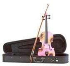 Sunflower Delight Pink Glitter Violin Outfit | Pearl Fine Tuners & Brazilwood Bow - Rozanna's Violins