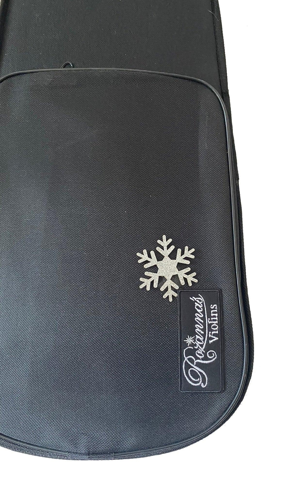 Snowflake Blue Violin Outfit | Carbon Fiber Bow & Crystal Fine Tuners - Rozanna's Violins